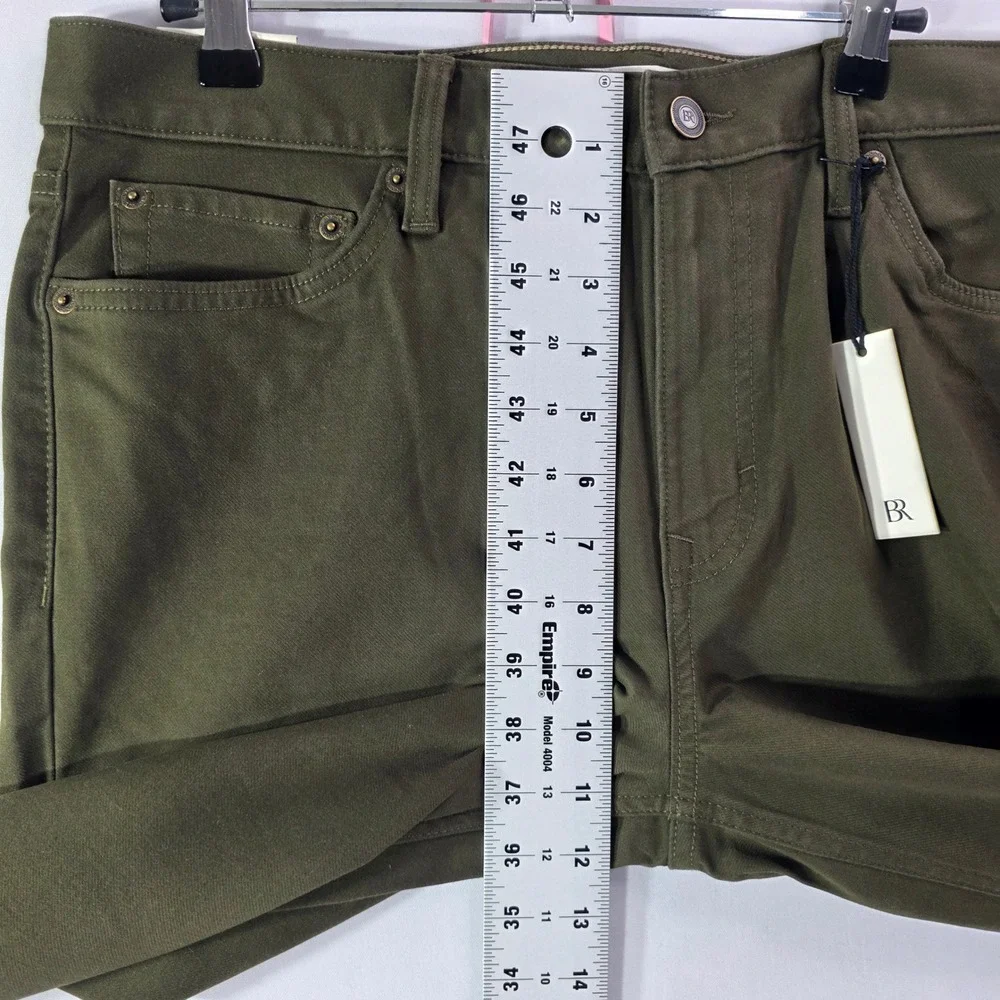 Banana Republic Slim Fit Traveler Pants Mens 36x30 Dark Olive Italian Fabric NWT